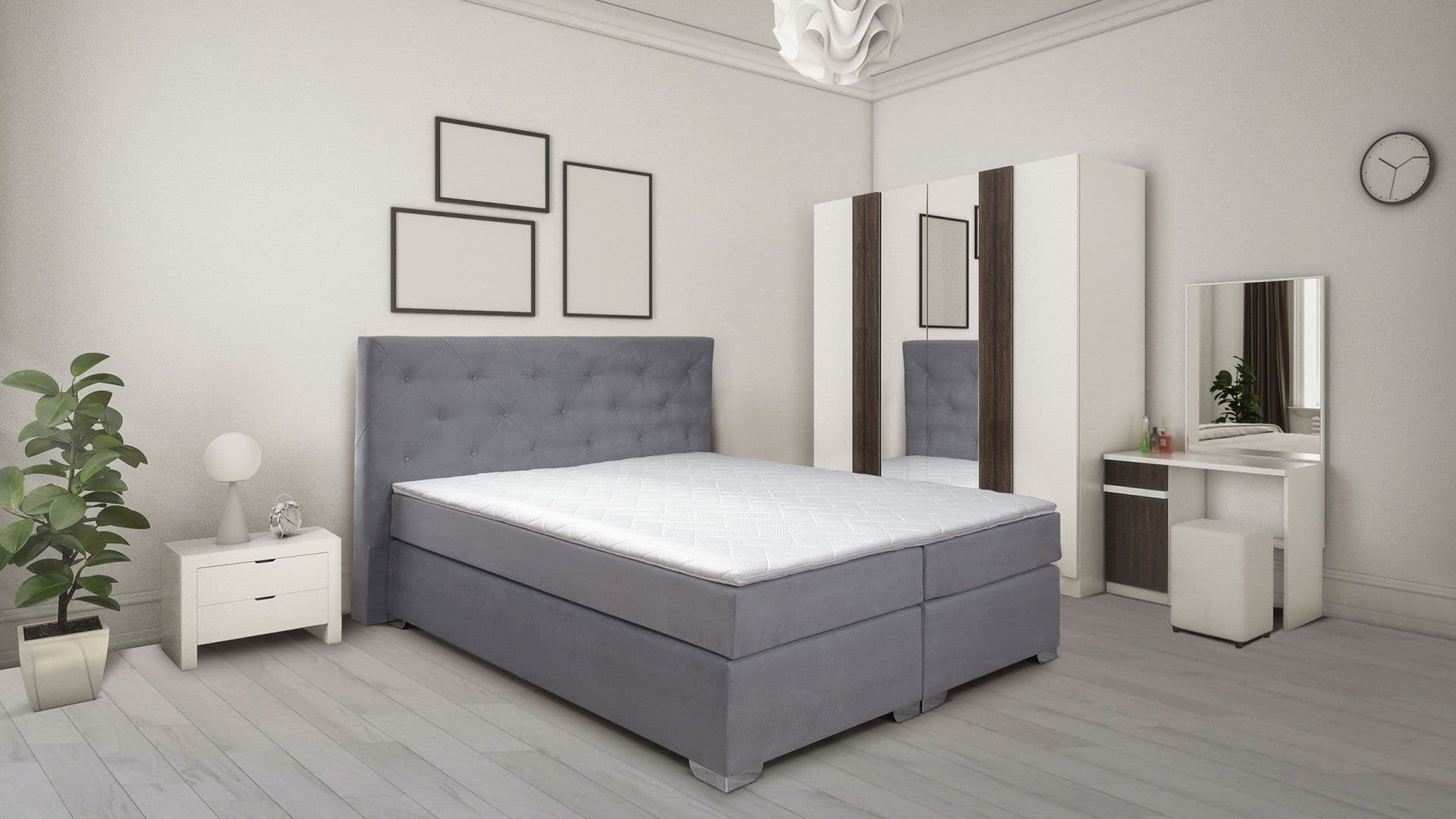 Aurora boxspring krevet u spavaćoj sobi