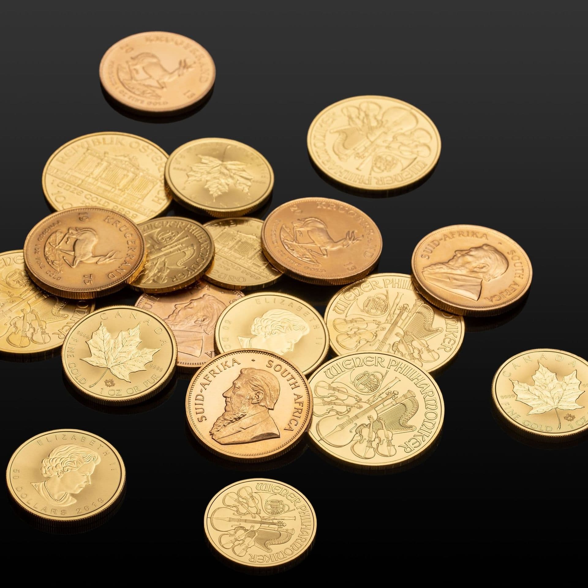 Bullion coins of various denominations