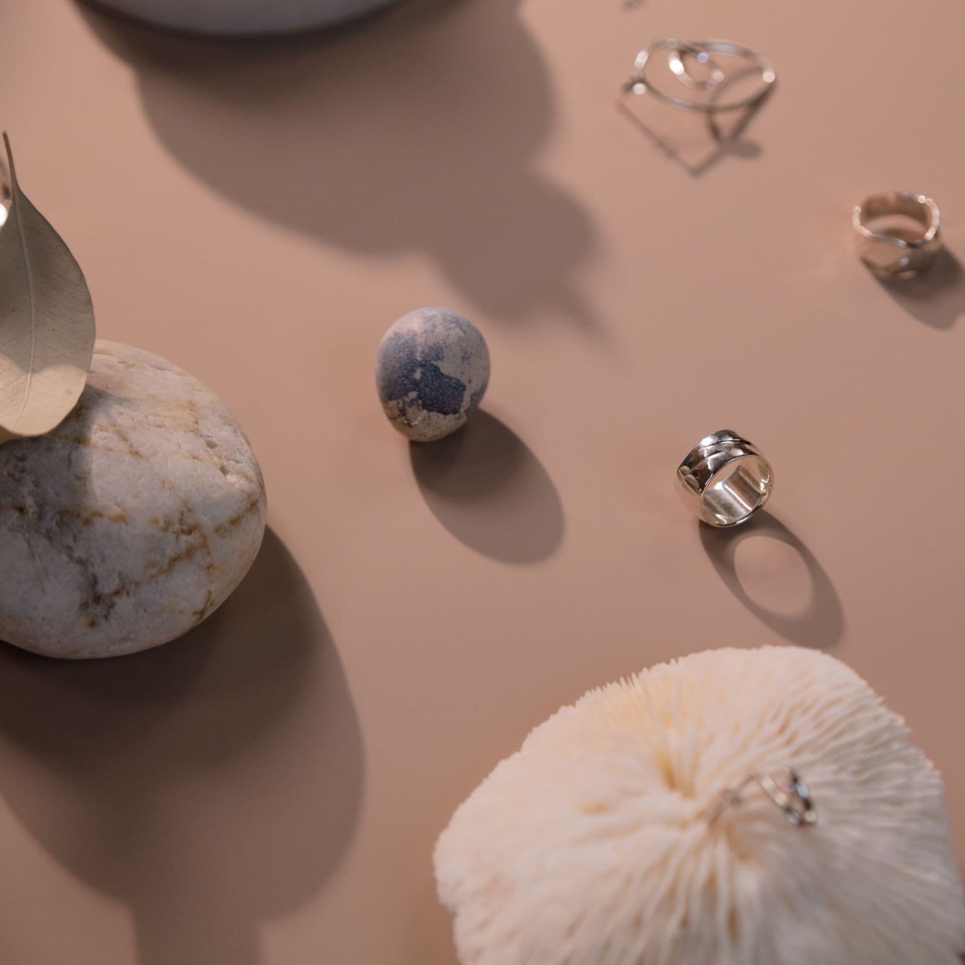 Silver rings with stones